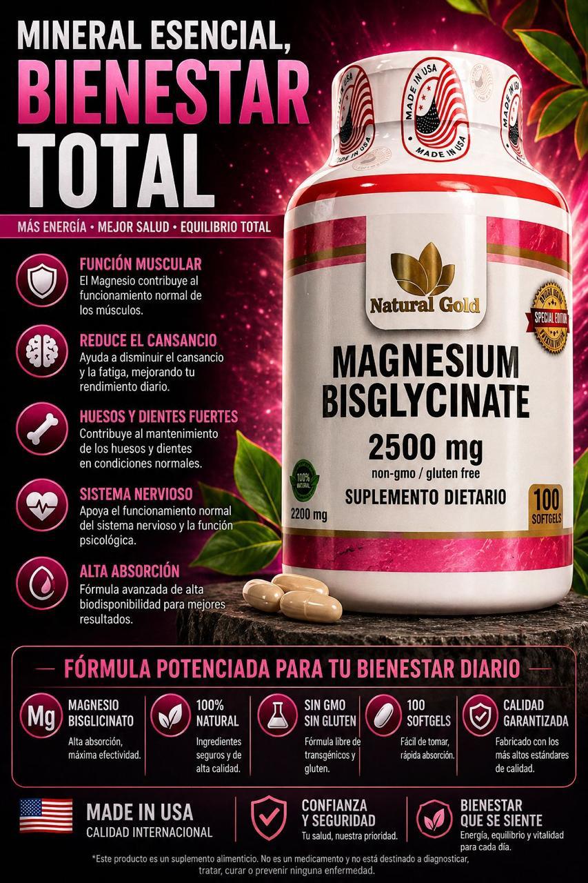 Magnesio Bisglicinato 2500 mg – Natural Gold